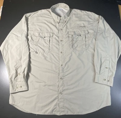 Columbia PFG, Omni-Sombra, Manga Larga, Ventilado Abotonable, Hombre’s XL, Bronceado, Pesca Foto 1 de 4