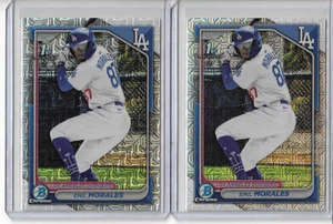 2024  Bowman Chrome  Mojo Refractor Emil Morales  RC Lot Of  2  AVG 314 HRS 14, - Picture 1 of 1