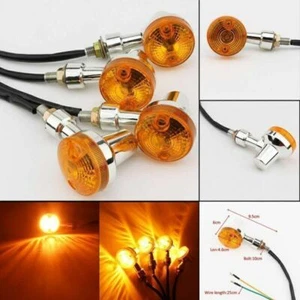 4X 2.4" plastic Mini Bullet Retro Amber Turn Signals Light Blinker For Harley - Picture 1 of 11