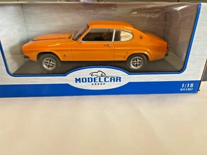MODEL CAR FORD CAPRI MK1 RS 2600 1973 ORANGE 1\18 - Foto 1 di 3