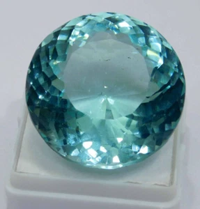 62.20 Ct. Large Aquamarine Ocean Blue Round Cut Gemstone Gift for Birthday/Her - Picture 1 of 7