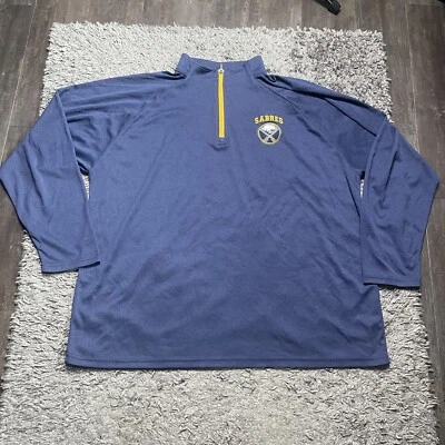 Buffalo Sabres Shirt Mens 3XL XXXL Blue 1/4 Zip Pullover Long Sleeve NHL Hockey - Image 1 of 4