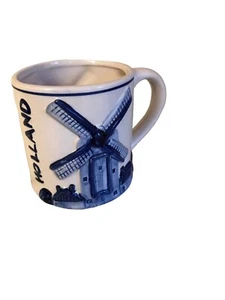 Taza de café Delft azul y blanco 3D molino de viento Holanda - Imagen 1 de 5
