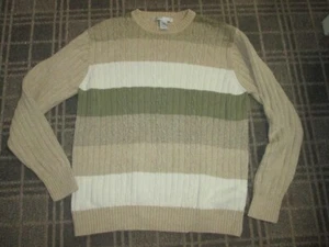 Geoffrey Beene Men's size L 42-44" Jumper sweater pullover top Crew neck cable s - Picture 1 of 3