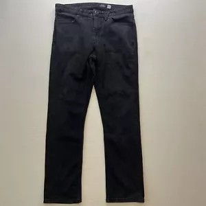 Volcom 34x30 Solver Modern Straight Washed Black Stretch Denim Mens Jeans - Picture 1 of 9