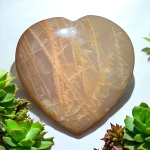 Peach Moonstone Heart Carving (15) - Picture 1 of 12