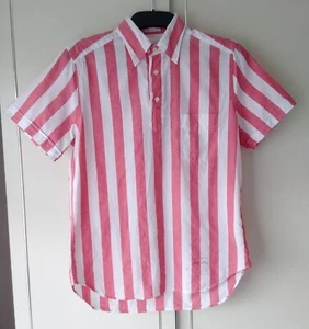 GANT Broad Red & White Striped Short Sleeved "Polo Style" Cotton Shirt -Size "S" - Picture 1 of 12