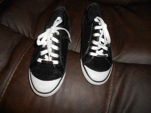 white sequin tennis shoes