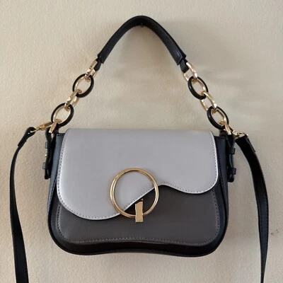 MKF коллекции черный/серый чехол сумки веган кожи наплечная сумка для женщин - Изображение 1 из 4