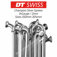 8X DT SWISS Black Stainless Steel Bicycle Spokes & Silver Nipples Sizes 80-150mm
