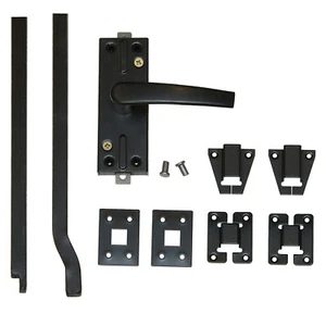 1 Set Tortreibriegel 2756 mm Torverschluss Türtreibriegel Stangen Schwarz 14 mm - Bild 1 von 3
