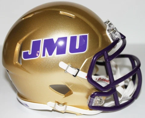 2021 JMU James Madison Dukes Custom Riddell Mini Helmet vs Elon Cover