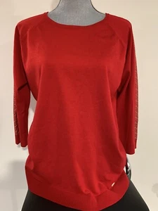 Calvin Klein Women’s embellished red Sweater Size L - Picture 1 of 7