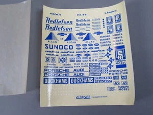 A983 Vintage Decal 3J Model's Porsche Audi Sunoco Redlefsen Planche Decalcomanie - Imagen 1 de 3