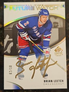 Brian Leetch Autograph 2020-21 SP Legends All Time Future Watch Gold Auto #2/10 
