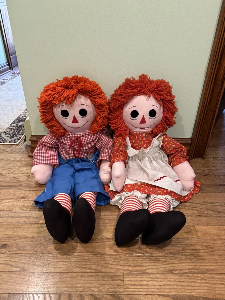 Винтажный Raggedy Ann и Andy куклы 36» большой набор кукол новом состоянии пара - Изображение 1 из 4