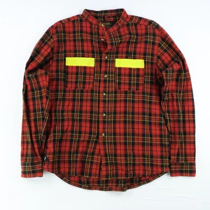Camicia uomo 10.Deep Multi rossa a quadri taglia media fascia colletto camicia alta vis bottone - Foto 1 di 6
