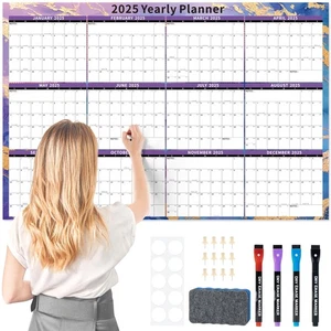 Calendario de Pared Grande Borrado en Seco 2025-2026 - Calendario Laminado Anual 32'' x 48''... - Imagen 1 de 6