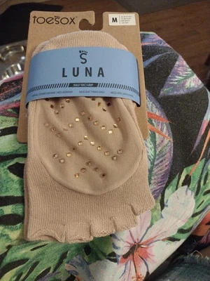 Toesox Size Medium Half Toe Grip  Nude Bling NEW - Image 1 of 4