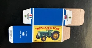 Matchbox #50 Tractor New Model ‘64-‘69 Type E Repro Box  - Picture 1 of 2