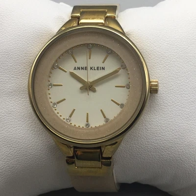Anne Klein 手表女式 36 毫米金色 AK/1408 全新电池 6.25 — 第 1/4 张图片