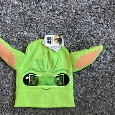 Star Wars Sombrero Grogu Gorro Invierno Máscara Orejas Verdes Bebé Yoda Elastizado OSFA Nuevo Foto 1 de 4