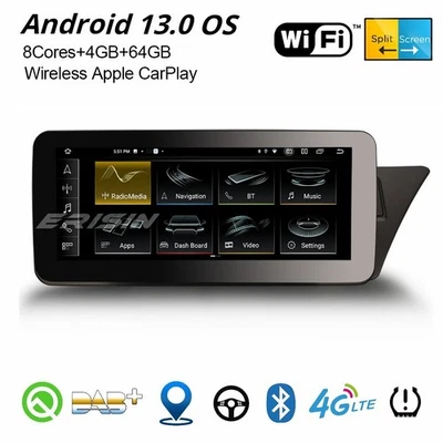 10.25" IPS Android 13 DAB+ Satnav CarPlay 64G BT5 WiFi Car Stereo For Audi A4/A5 - Image 1 of 4