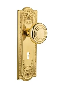 Nostalgic Warehouse Meadows Plate with Keyhole Deco Knob, Mortise, Polished B... - Picture 1 of 2
