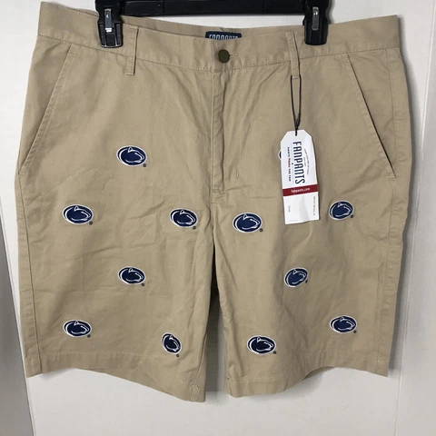 Penn State Nittany Lions FANPANTS Men’s Shorts 36 Khaki New! MSRP $74 Gameday Cover