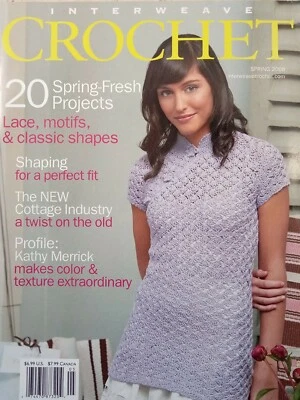 Interweave Crochet Magazine Spring 2008 Flower motifs wrap Color-work socks Dots - Image 1 of 4