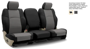 New Coverking CUSTOM FRONT SEAT COVER 21-25 FORD F150-350 LEATHERETTE GRAY - Picture 1 of 3