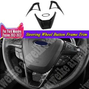 For Ford Mondeo Fusion 2013-2022 Carbon Fiber Steering Wheel Button Frame Trim - Picture 1 of 5