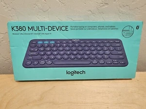 Logitech K380 Multi Device Bluetooth Minimalist Keyboard Lightweight Blue - Picture 1 of 2