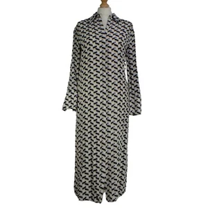 AUTOGRAPH Midi Shirt Dress Lilac Geometric Collared Long Sleeve Button Up UK 6 - Picture 1 of 11