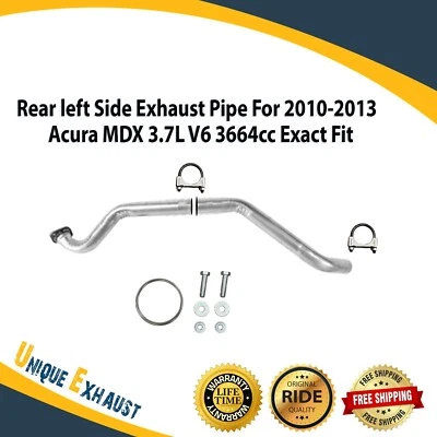Tubulação de escape traseira esquerda lateral para 2010-2013 Acura MDX 3.7L V6 3664cc ajuste exato - Imagem 1 de 4