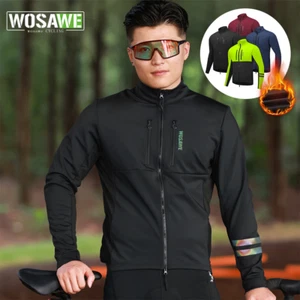 WOSAWE Unisex Mountain Bike Radbekleidung YKK Reißverschluss Warme Fleece jacke - Bild 1 von 20
