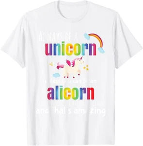 Cute Alicorn Always Be a Unicorn T-Shirt Hoodie for Girls, Blue, Small - Picture 1 of 18