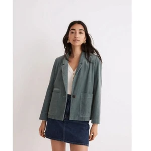 Giacca blazer donna Madewell velluto a coste crop dorset taglia XL scisto sbiadito preppy - Foto 1 di 8