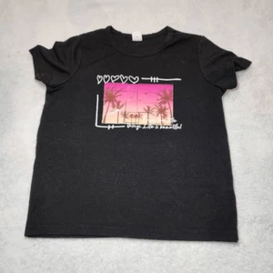 SHEIN Young Girl Tropical Print Short Sleeve T-Shirt - Picture 1 of 7