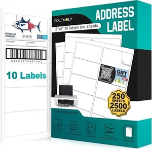 Address Adhesive Labels 2x4 1000 Pack NIB - Picture 1 of 5
