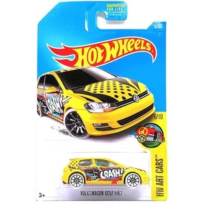 ¡CRASH! Volkswagen GOLF MK7. HW Art Cars 2017. DTX92. ¡NUEVO en paquete blíster! - Imagen 1 de 2