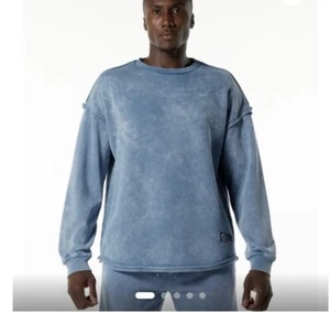 Alphalete Herren Frottee Oversized Pullover - Himmelblau, Größe M - Bild 1 von 12