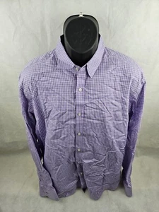 Untuckit Long Sleeve Button Up Shirt Purple White Striped 2XL Mens - Picture 1 of 5