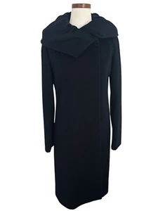 Cinzia Rocca Ing Loro Piana Italy Superfine Wool Coat Lined Black Size 6 - Picture 1 of 20