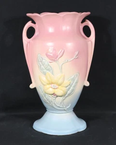 Hull Pottery Magnolia Vase 22-12 1/2 Pink To Blue - 2 Chips on Base No Crazing - Picture 1 of 8