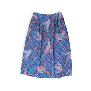 DVF Diane Von Furstenberg caprichosa falda midi plisada a cuadros paisley 10 - Imagen 1 de 8