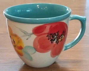 The Pioneer Frau Vintage Flohmarkt Blumen Türkis 16 Unzen Kaffee-/Teetasse Becher - Bild 1 von 5
