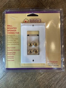 Hometech HT10041 Wall Mounted Speaker Connector 4 Binding Posts 1 Pair Speakers - Picture 1 of 2