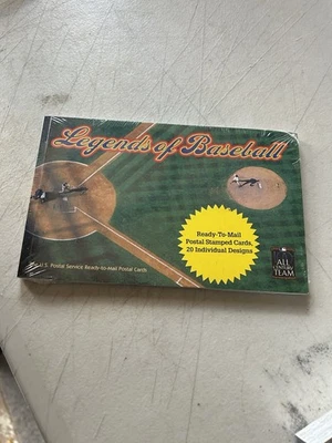 LEGENDS OF BASEBALL 2000 COMPLETE BOOKLET OF 20 POSTAL POST CARDS - Image 1 of 2