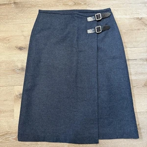 Celtic & Co Midi Skirt Blue Pure New Wool Kilt Size 14 - Picture 1 of 7
